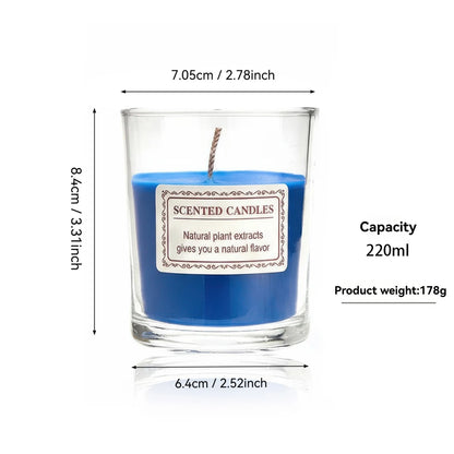 Scented Glass Jar Candle Handmade Soy Wax – Smokeless Aromatherapy Candle for Home Decor, Relaxation, Spa, or Party Gift Set