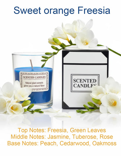 Scented Glass Jar Candle Handmade Soy Wax – Smokeless Aromatherapy Candle for Home Decor, Relaxation, Spa, or Party Gift Set